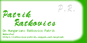 patrik ratkovics business card